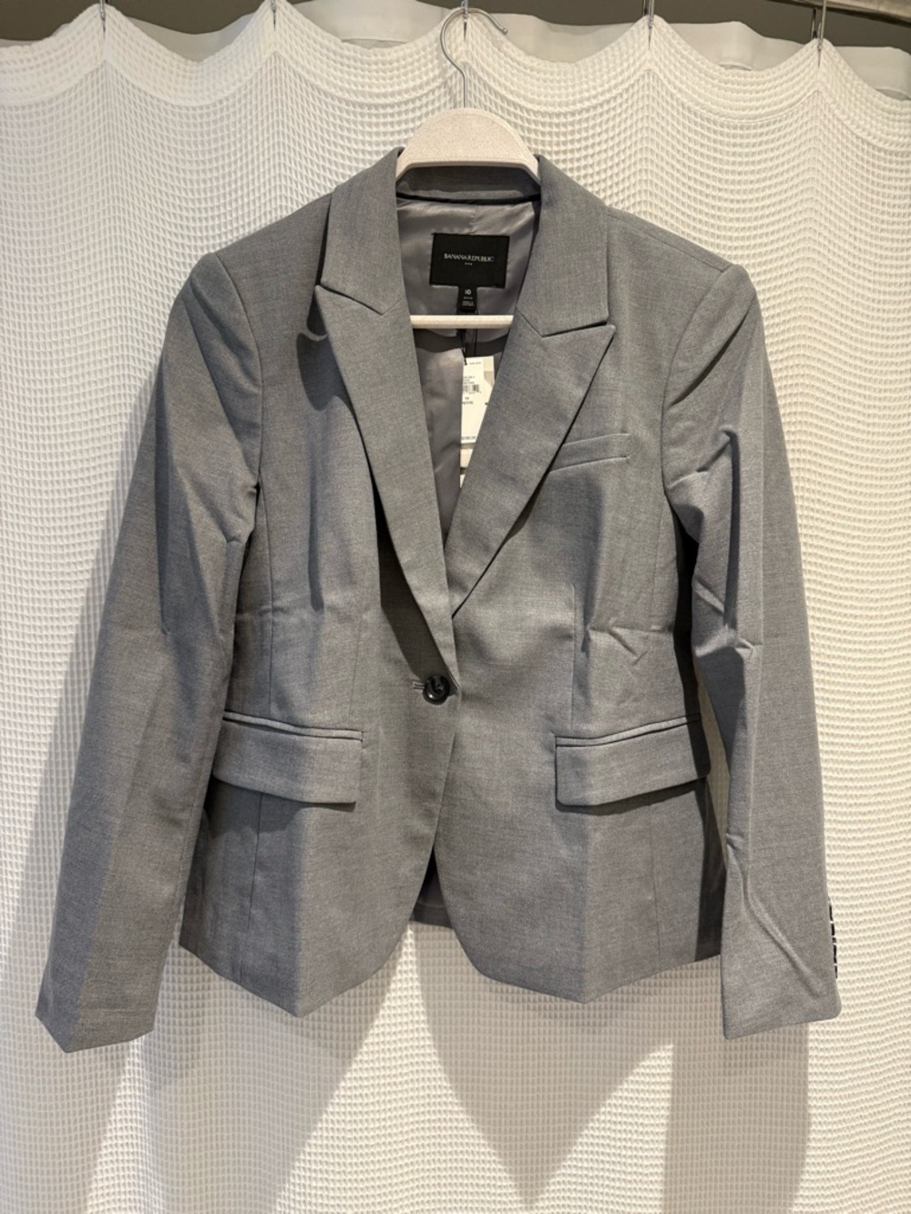 Banana Republic Light Gray Single-Button Blazer